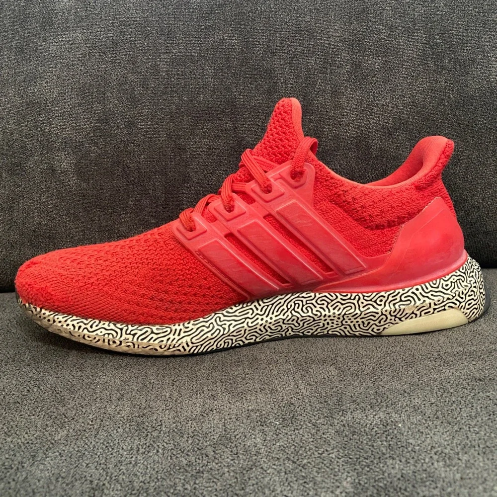Adidas UltraBoost 1.0 Mens 7 Vivid Red Graphic Midsole Running Sneakers GV8712